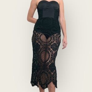 Black Lace Strapless Dress L'ATISTE